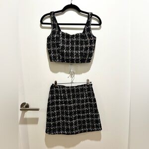 Abercrombie Tweed Crop Set. Size XS both top and skirt.